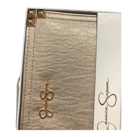 Jessica Simpson metallic clutch wristlet wallet new in box - Picture 3 of 14